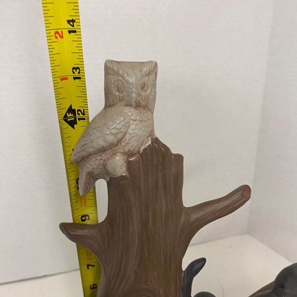 Cramer 1980 Halloween ceramic sculpture witch Jack-o-Lantern black cat owl light - Picture 12 of 12